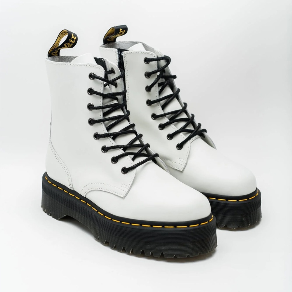 Dr. Martens White Leather Combat Boots